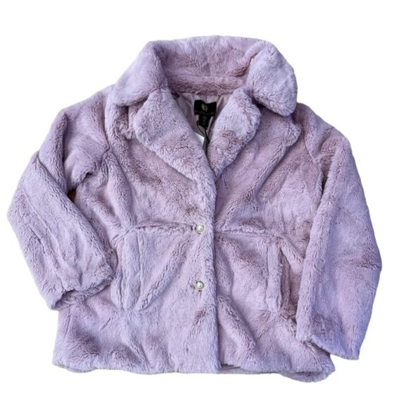 NWT House of Harlow 1960 x Nicole Richie Faux Shaggy Fur Pink/Purple Jacket Med - Picture 1 of 7